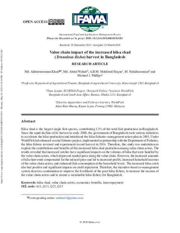 (PDF) International Food and Agribusiness Management Review alessio