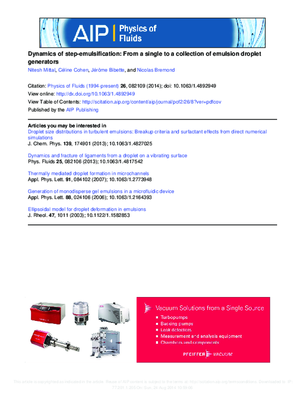 (PDF) Dynamics of step-emulsification: From a single to a collection of ...