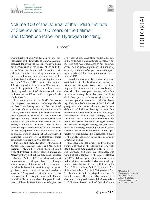 (PDF) Volume 100 of the Journal of the Indian Institute of Science and ...