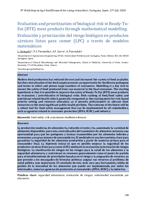 (PDF) Evaluation and prioritization of biological risk in Ready-To-Eat ...