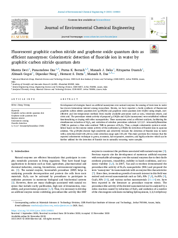 (PDF) Fluorescent graphitic carbon nitride and graphene oxide quantum ...