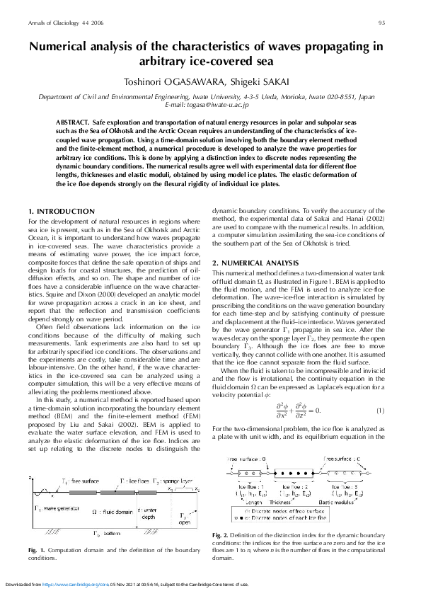 (PDF) Numerical analysis of the characteristics of waves propagating in ...