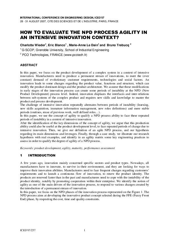 (PDF) How to evaluate the NPD Process Agility in an intensive ...