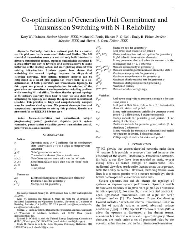 (PDF) Co-Optimization of Generation Unit Commitment and Transmission ...