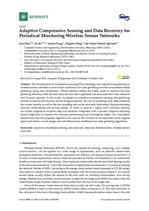 (PDF) Adaptive Compressive Sensing and Data Recovery for Periodical ...