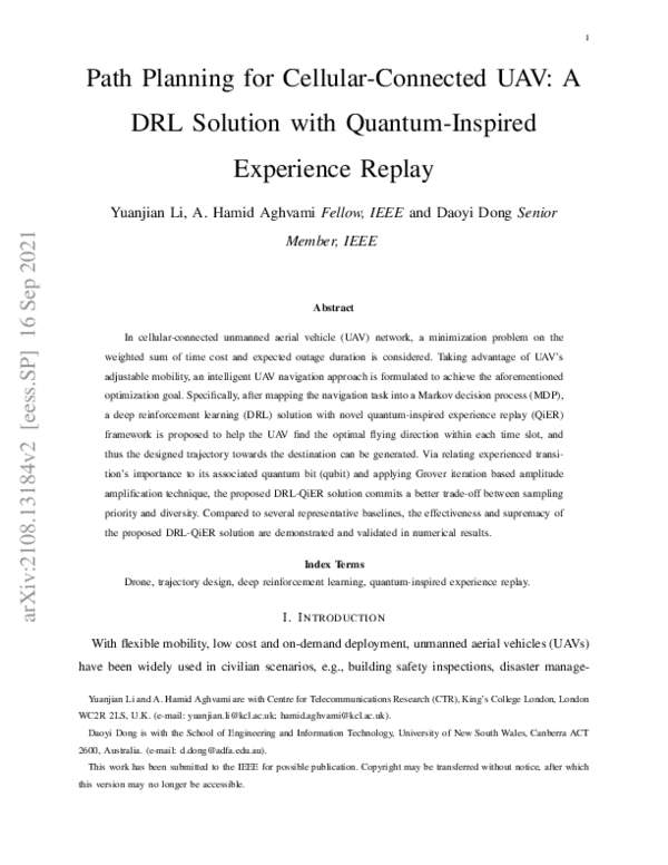 (PDF) Path Planning for Cellular-Connected UAV: A DRL Solution with ...