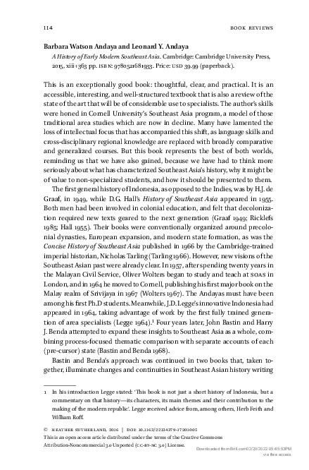 (PDF) A History of Early Modern Southeast Asia, written by Barbara ...