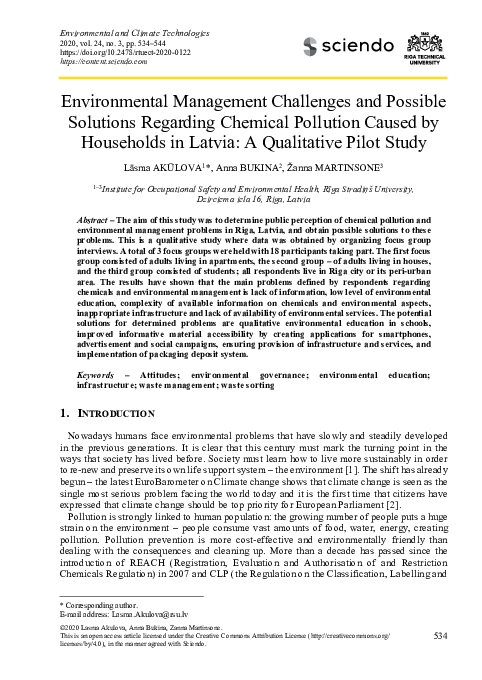 (PDF) Environmental Management Challenges and Possible Solutions ...