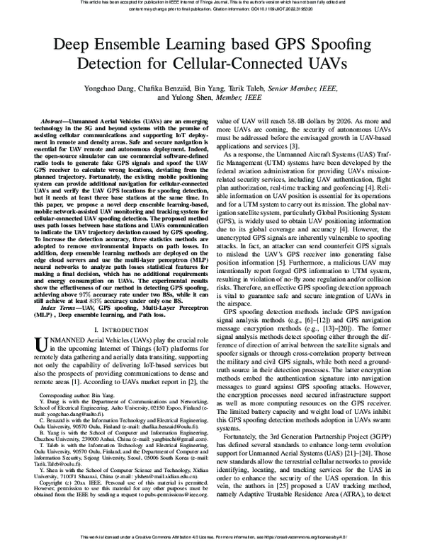 (PDF) Deep Ensemble Learning based GPS Spoofing Detection for Cellular ...