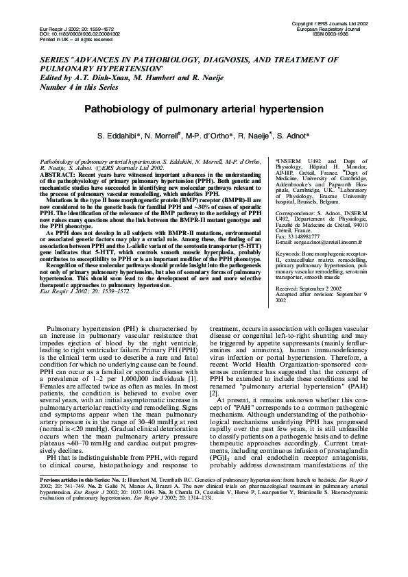 (PDF) Pathobiology of pulmonary arterial hypertension