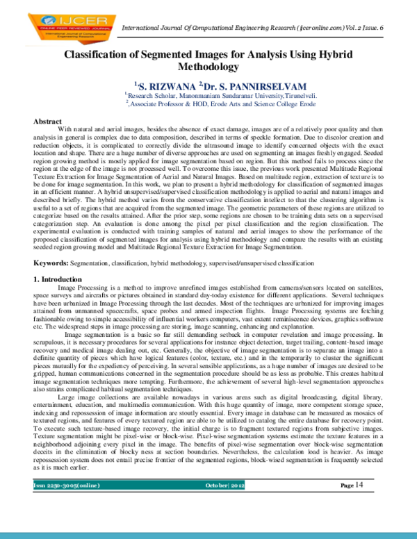 (PDF) Classification of Segmented Images for Analysis Using Hybrid ...