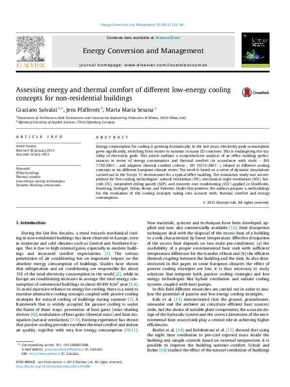 (PDF) Assessing energy and thermal comfort of different low-energy ...