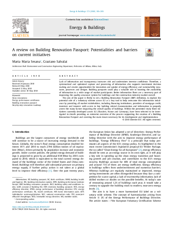 (PDF) A review on Building Renovation Passport: Potentialities and ...
