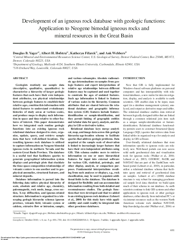 (PDF) Development of an igneous rock database with geologic functions ...