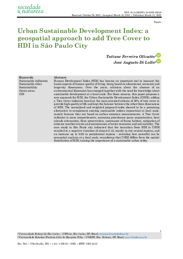 (PDF) Urban Sustainable Development Index: a geospatial approach to add ...