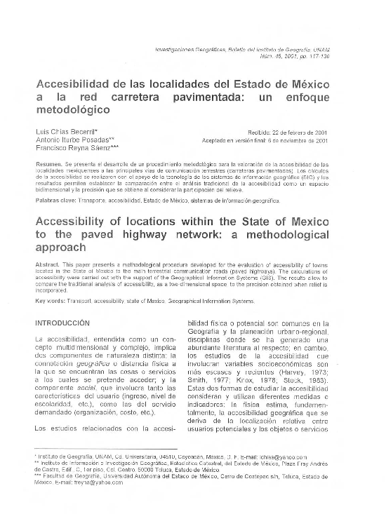(PDF) Accesibilidad de las localidades del Estado de México a la red ...