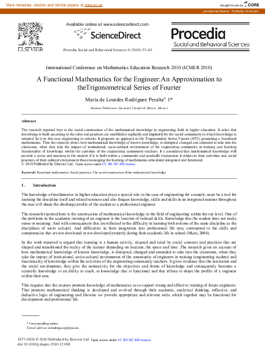 (PDF) A Functional Mathematics for the Engineer:An Approximation to ...