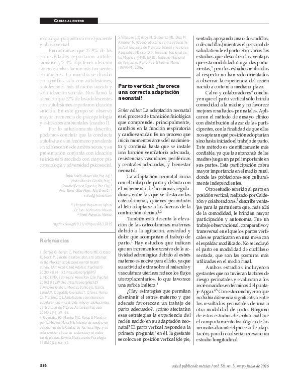 (PDF) Parto vertical: ¿favorece una correcta adaptación neonatal?