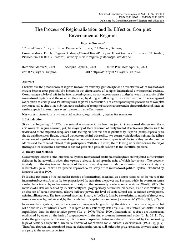 (PDF) The Process of Regionalization and Its Effect on Complex ...