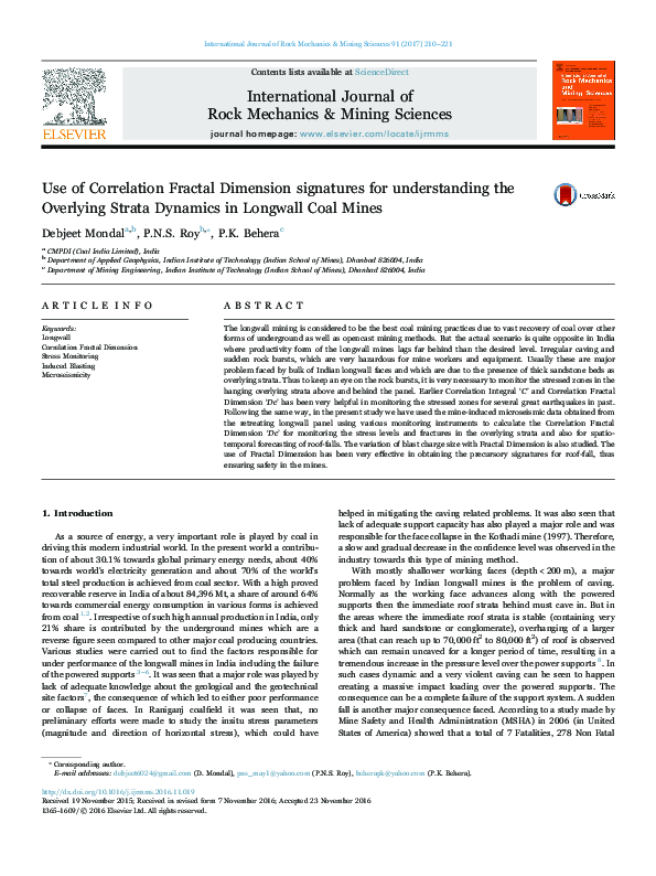 (PDF) Use of Correlation Fractal Dimension signatures for understanding ...