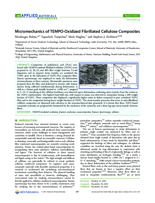 (PDF) Micromechanics of TEMPO-Oxidized Fibrillated Cellulose Composites