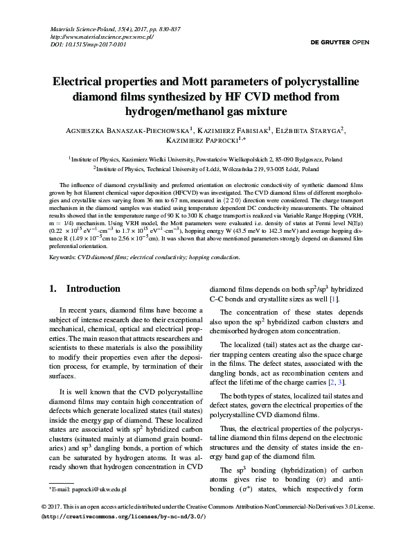 (PDF) Electrical properties and Mott parameters of polycrystalline ...