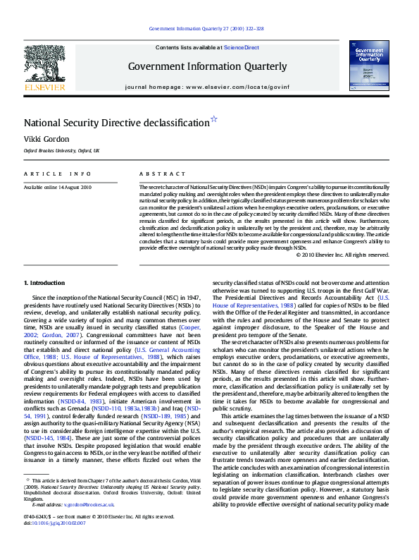 (PDF) National Security Directive declassification