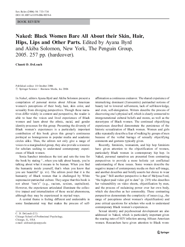 (PDF) Naked: Black Women Bare All About their Skin, Hair, Hips, Lips and Other Parts. Edited by