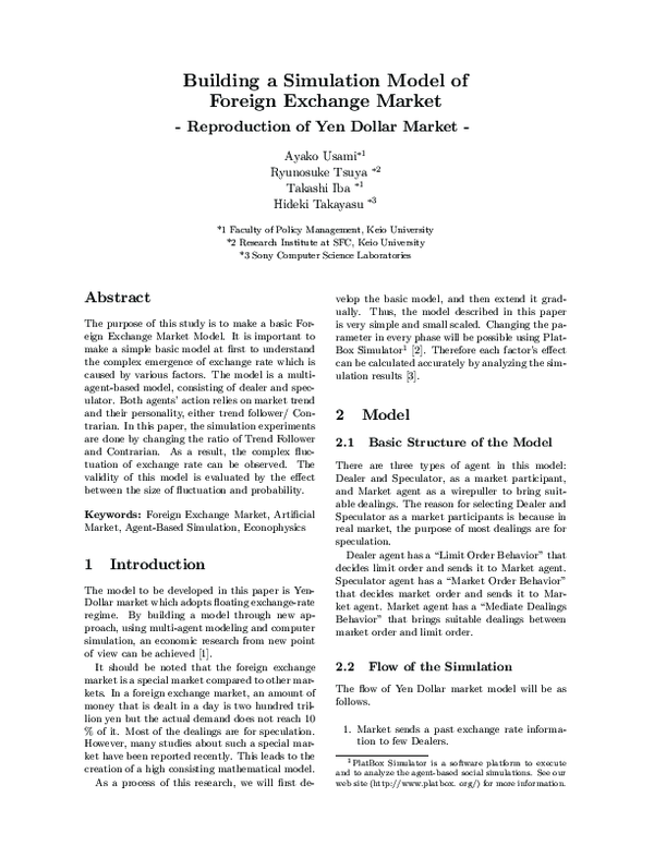 (PDF) Building a Simulation Model of Foreign Exchange Market ...