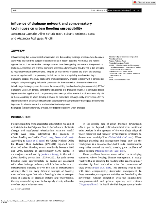 (PDF) Influence of drainage network and compensatory techniques on ...