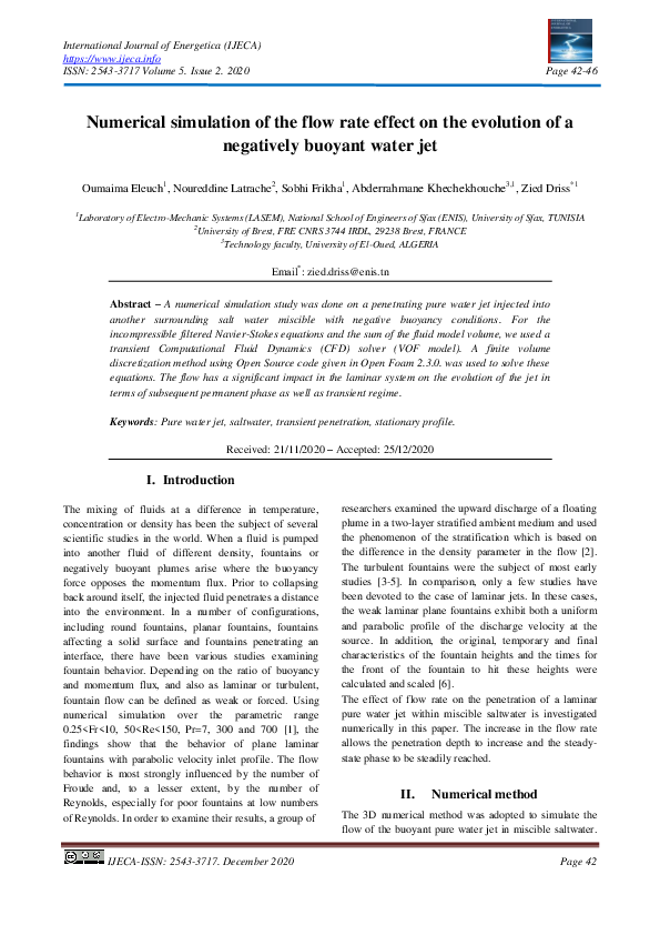 (PDF) Numerical simulation of the flow rate effect on the evolution of ...