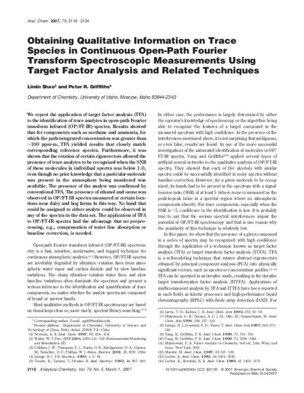 (PDF) Obtaining Qualitative Information on Trace Species in Continuous ...