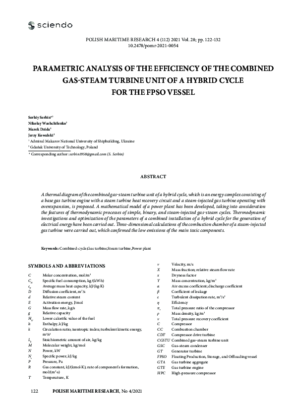 (PDF) Parametric analysis of the efficiency of the combined gas-steam ...