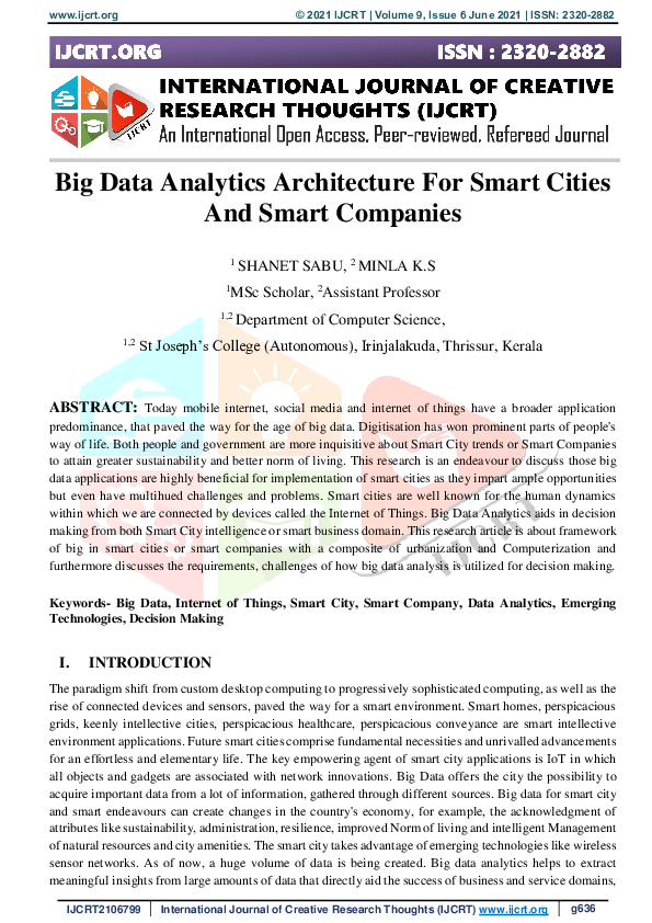 (PDF) A Big Data Analytics Architecture for Smart Cities and Smart ...