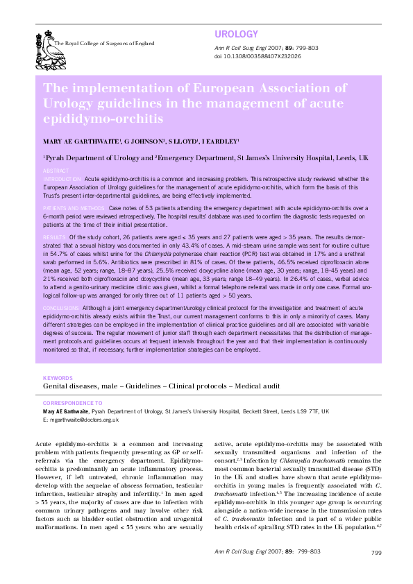 (PDF) The implementation of European Association of Urology guidelines ...