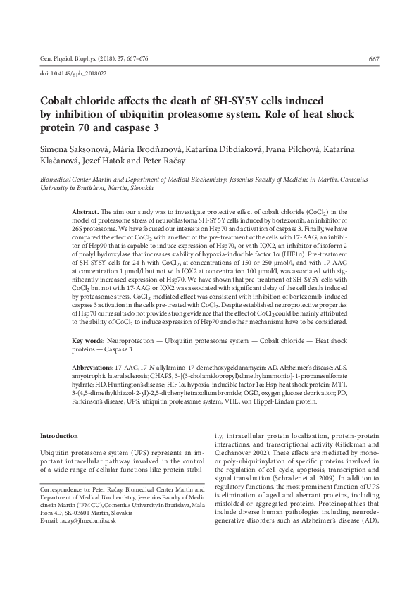 (PDF) Cobalt chloride affects the death of SH-SY5Y cells induced by ...