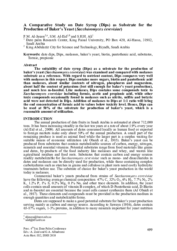 (PDF) A Comparative Study on Date Syrup (Dips) as Substrate for the ...
