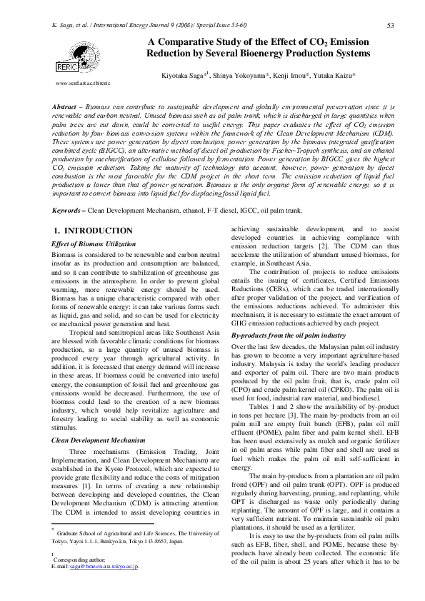 (PDF) A Comparative Study of the Effect of CO2 Emission Reduction by ...