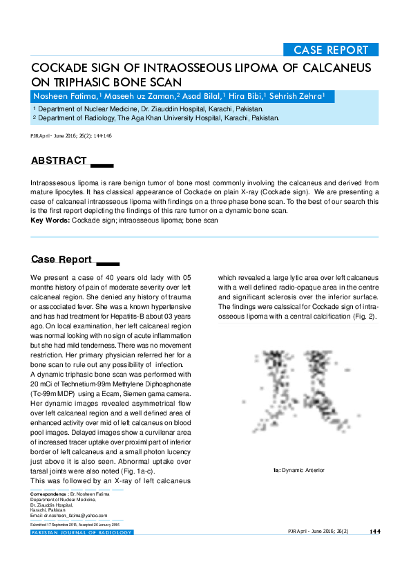 (PDF) Cockade Sign of Intraosseous Lipoma of Calcaneus on Triphasic ...