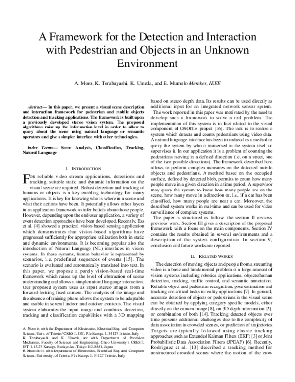 (PDF) A framework for the detection and interaction with pedestrian and ...