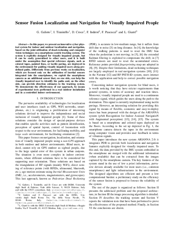(PDF) Sensor Fusion Localization and Navigation for Visually Impaired ...
