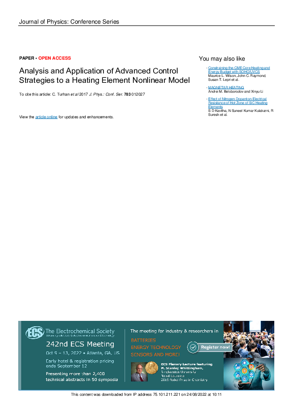 (PDF) Analysis and Application of Advanced Control Strategies to a ...
