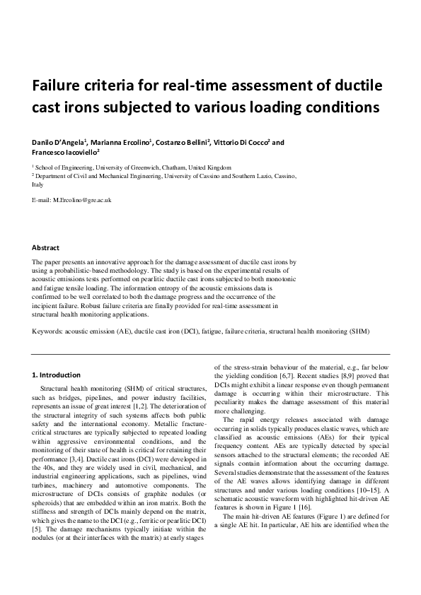 (PDF) Failure criteria for real-time assessment of ductile cast irons ...