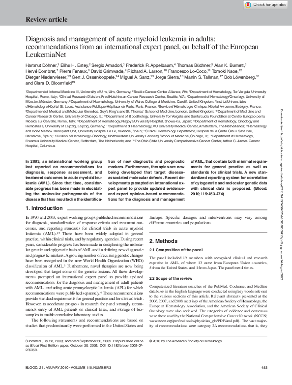 (PDF) Diagnosis and management of acute myeloid leukemia in adults ...