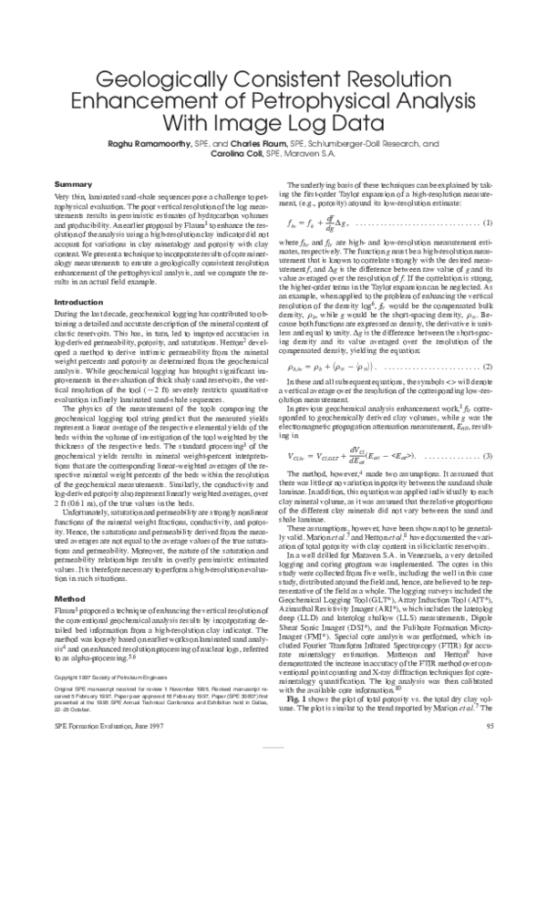 (PDF) Geologically Consistent Resolution Enhancement of Petrophysical ...