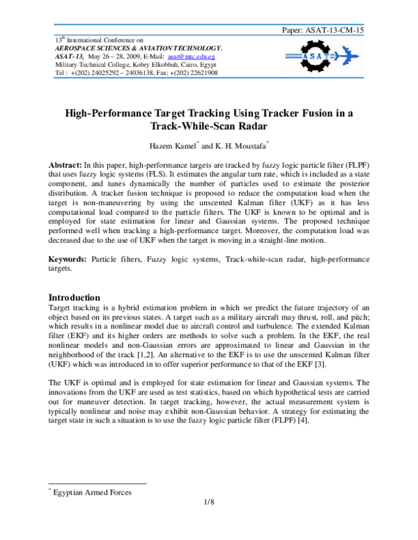 (PDF) High-Performance Target Tracking Using Tracker Fusion in a Track ...