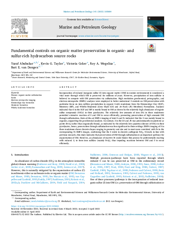 (PDF) Fundamental controls on organic matter preservation in organic ...