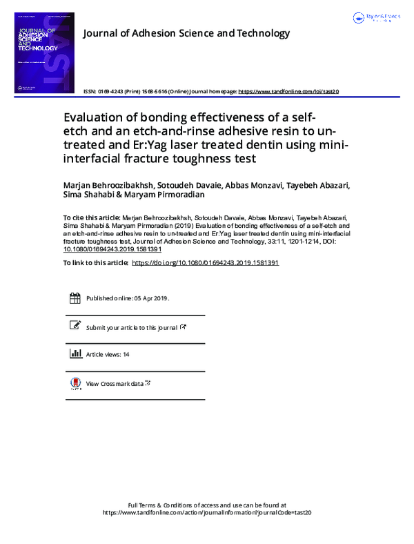  pdf evaluation of bonding effectiveness of a self etch and an etch