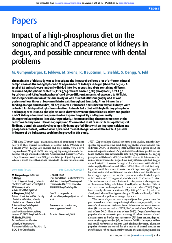 (PDF) Impact of a high-phosphorus diet on the sonographic and CT ...