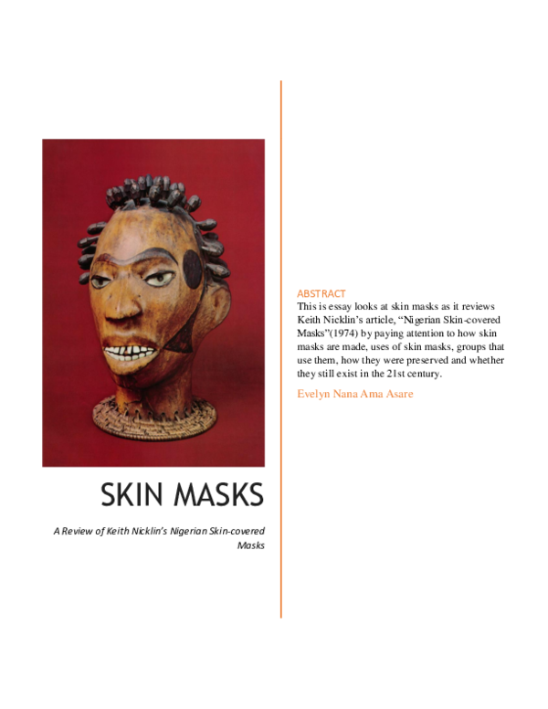 (PDF) Skin masks, A Review of Keith Nicklin’s Nigerian Skin-covered ...